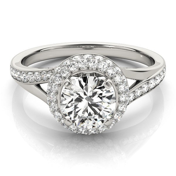 Lab Grown Round Diamond Halo Engagement Ring