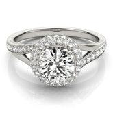 Lab Grown Round Diamond Halo Engagement Ring