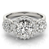 Lab Grown Round Cut Diamond Halo Engagement Ring