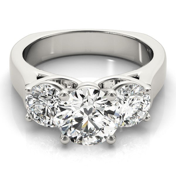 Lab Grown Platinum Diamond Three Stone Engagement Ring For Women 2CT DE/VS