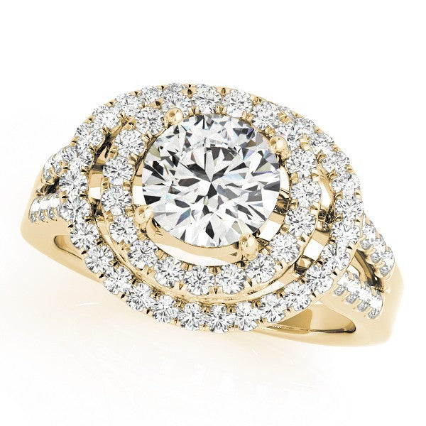 Lab Grown Round Diamond Halo Engagement Ring