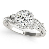 Lab Grown Round Diamond Halo Engagement Ring