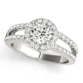 Lab Grown Round Diamond Halo Engagement Ring