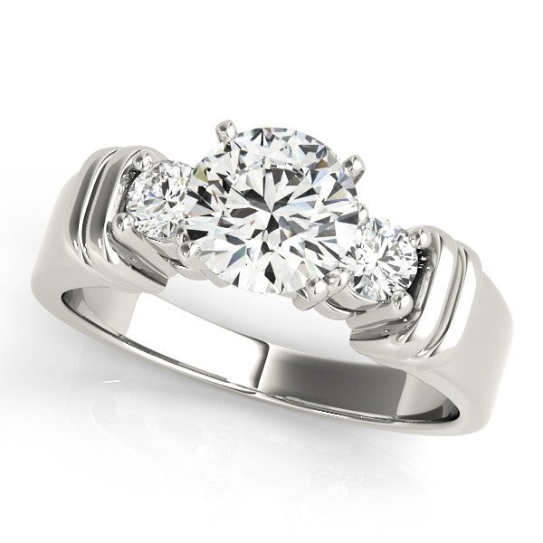 Lab Grown Round Diamond 3 Stone Engagement Ring
