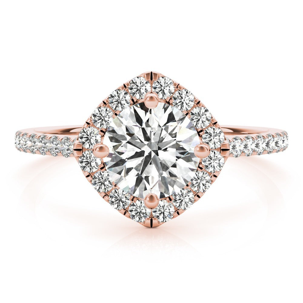 Lab-Grown Diamond Halo Engagement Ring in Platinum