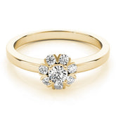 Lab-Grown Diamond Halo Engagement Ring in 18K Yellow Gold –UK Made