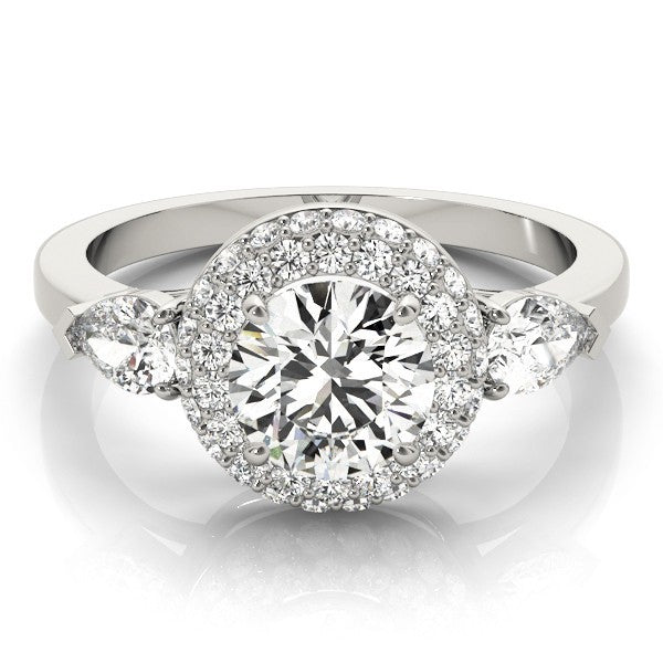Lab Grown Round Diamond Halo Engagement Ring
