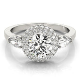 Lab Grown Round Diamond Halo Engagement Ring