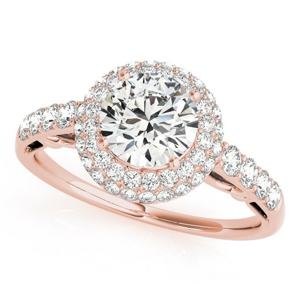Lab Grown Round Diamond Halo Engagement Ring