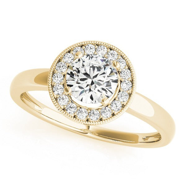 Lab Grown Round Diamond Halo Engagement Ring