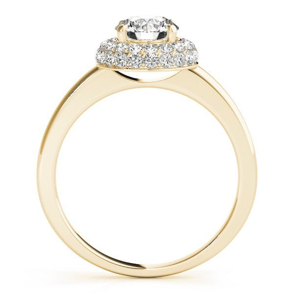 Lab Grown Round Cut Diamond Halo Engagement Ring
