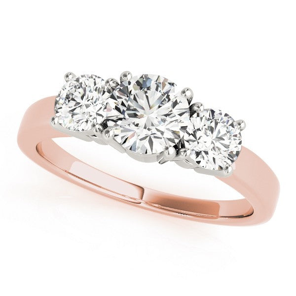 0.50Ct - 2.00Ct DE/VS Lab Grown Round Diamond Trilogy Engagement Ring Platinum