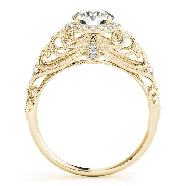 Lab Grown Round Diamond Halo Engagement Ring