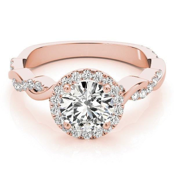 Lab Grown Round Diamond Halo Engagement Ring
