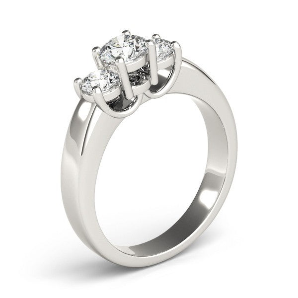 2.00Ct Lab Grown Round Brilliant Cut Diamond 3 Stone Engagement Ring Platinum