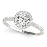 Lab Grown Round Cut Diamond Halo Engagement Ring
