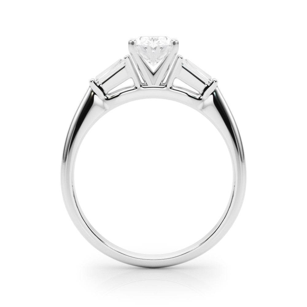 Lab-Grown Round Cut Diamond 3 Stone Engagement Ring 950 Platinum