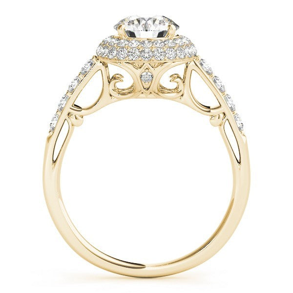Lab Grown Round Diamond Halo Engagement Ring