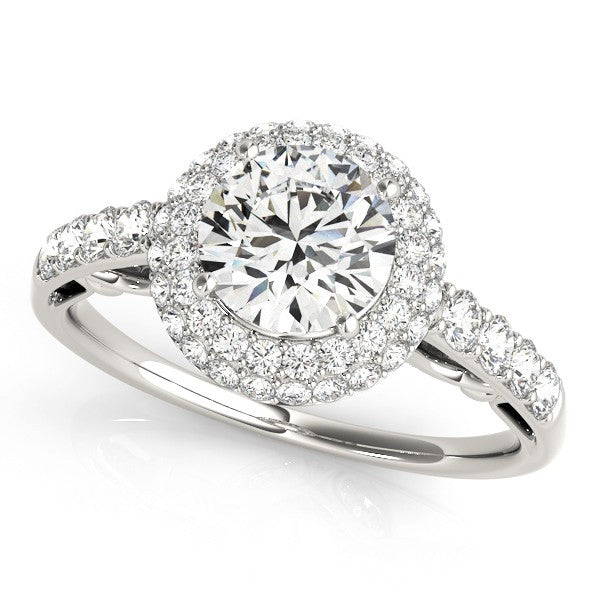 Lab Grown Round Diamond Halo Engagement Ring