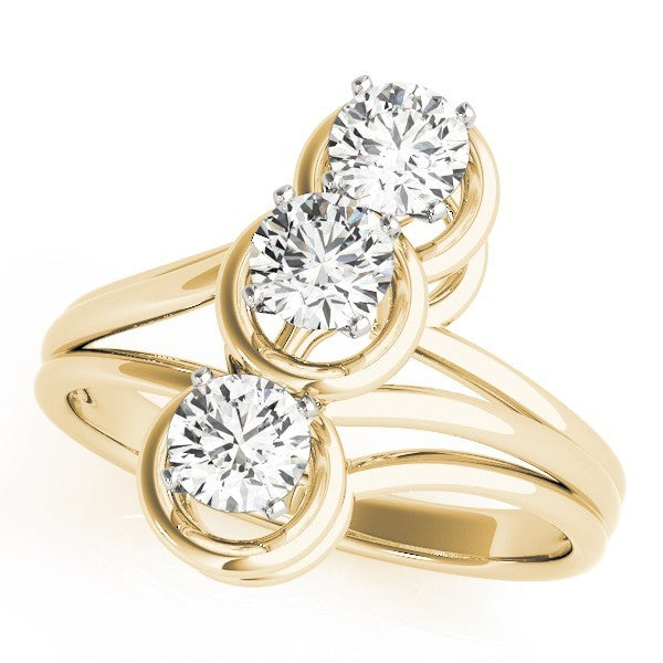 Lab Grown Round Diamond Trilogy Engagement Ring Platinum