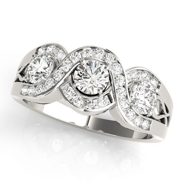 Lab Grown Round Diamond Infinity Trilogy Engagement Ring 2CT DE/VS Platinum