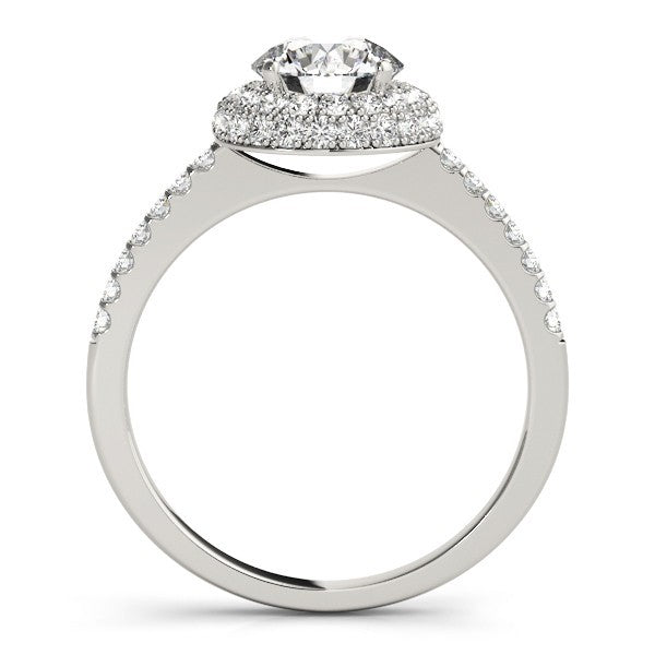 Lab Grown Round Cut Diamond Halo Engagement Ring Platinum