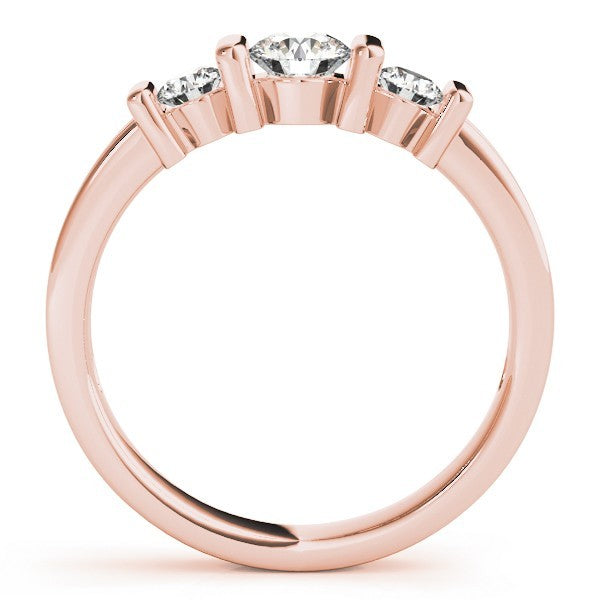 2.00Ct Bar Set Lab Grown Round Diamond 3 Stone Engagement Ring Platinum