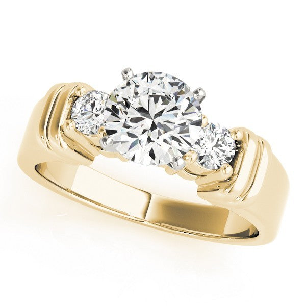 Lab Grown Round Diamond 3 Stone Engagement Ring