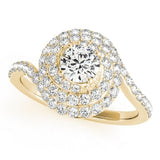 Lab Grown Round Cut Diamond Halo Engagement Ring