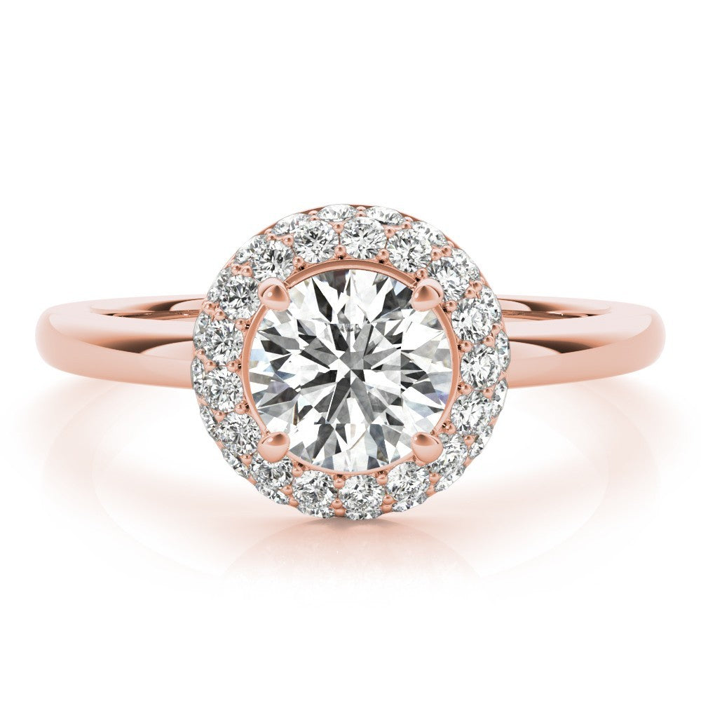 Lab Grown Round Cut Diamond Halo Engagement Ring
