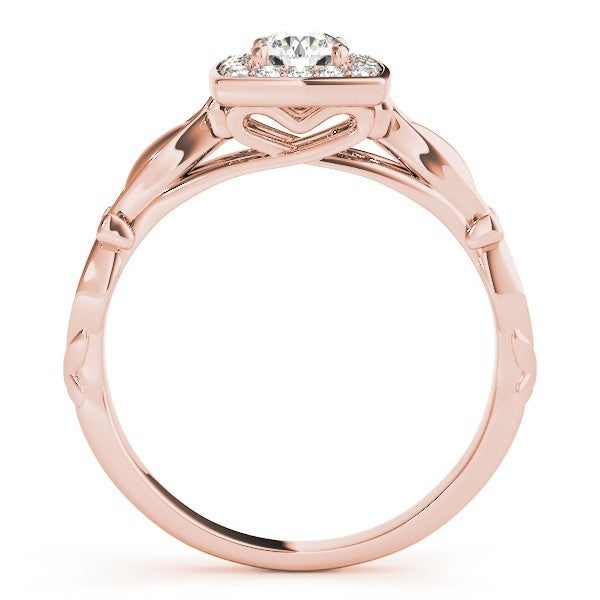 Lab Grown Round Diamond Halo Engagement Ring