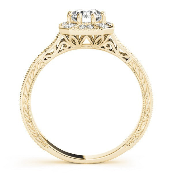 Lab Grown Round Diamond Halo Engagement Ring