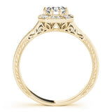 Lab Grown Round Diamond Halo Engagement Ring