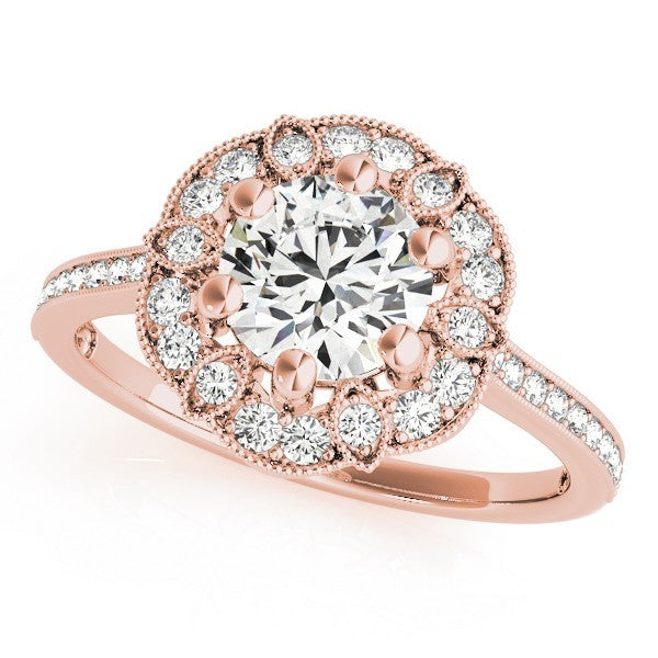 Lab Grown Round Diamond Halo Engagement Ring