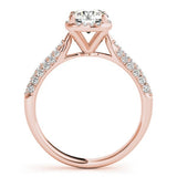 Lab Grown Round Diamond Halo Engagement Ring
