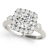 Lab Grown Round Diamond Halo Engagement Ring