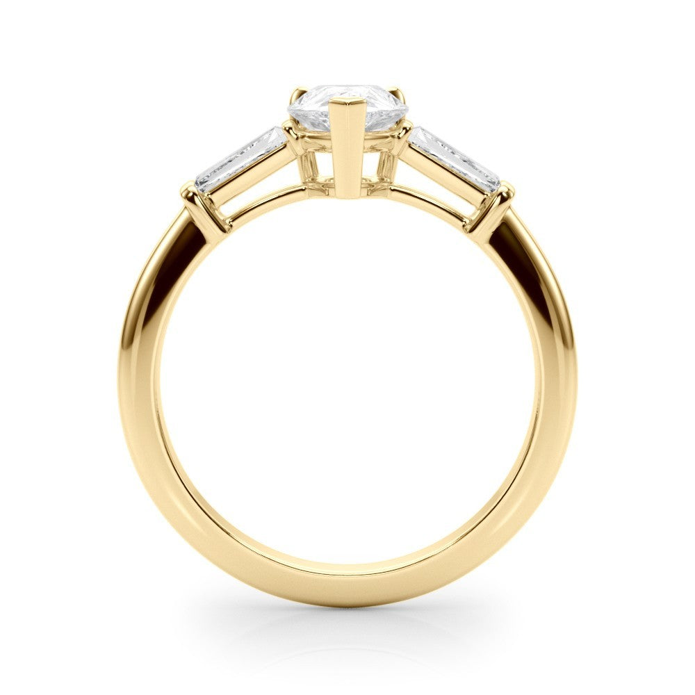 Lab-Grown Pear Cut Diamond 3 Stone Engagement Ring