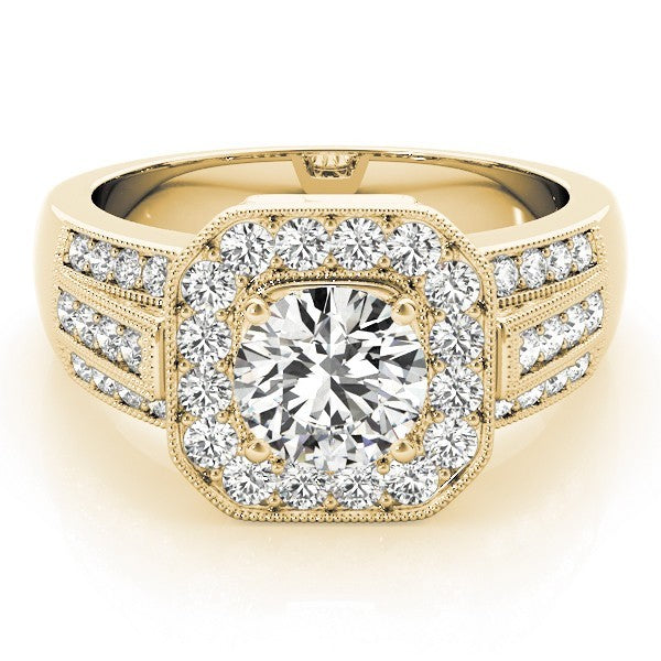 Lab Grown Round Diamond Halo Engagement Ring