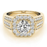 Lab Grown Round Diamond Halo Engagement Ring