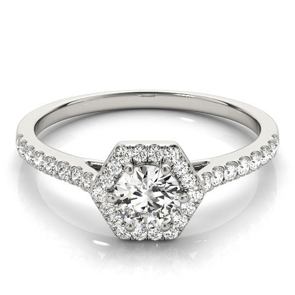 2.00Ct Lab Grown Round Diamond Halo Engagement Ring 18K Yellow Gold
