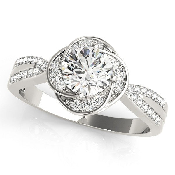 Lab Grown Round Diamond Halo Engagement Ring