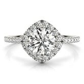 Lab-Grown Diamond Halo Engagement Ring in Platinum