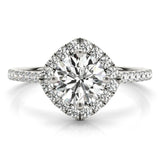Lab-Grown Diamond Halo Engagement Ring in Platinum