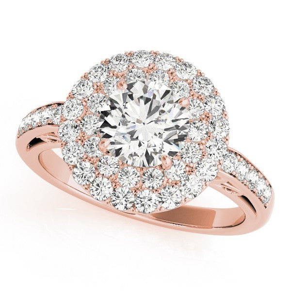 Lab Grown Round Cut Diamond Halo Engagement Ring