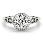 0.50-2.00 Ct DE/VS Lab-Grown Diamond Halo Engagement Ring in Platinum