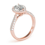 Lab Grown Pear Shape Diamond Halo Engagement Ring