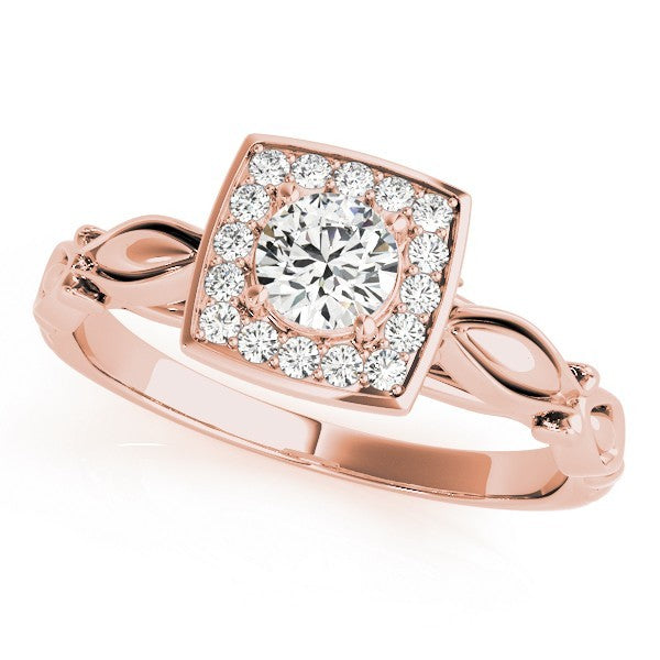 Lab Grown Round Diamond Halo Engagement Ring