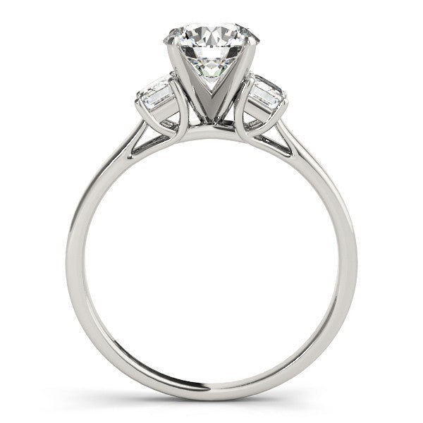 Platinum Lab Grown Round Cut Diamond Trilogy Engagement Ring In 2.00ct DE/VS