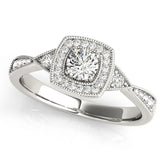 Lab Grown Round Diamond Halo Engagement Ring