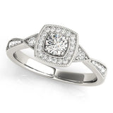 Lab Grown Round Diamond Halo Engagement Ring